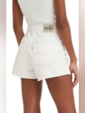 Levi's SilverTab Women's White Mom Jean Shorts - 100% Cotton